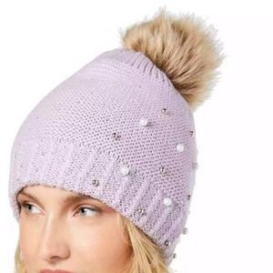 INC  Shine Like The Night Pearl Studded Beanie